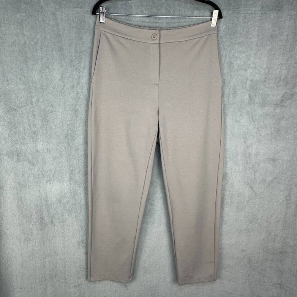 Eileen Fisher Pants Womens Small Gray Straight Stretch Pockets Minimalist Preppy